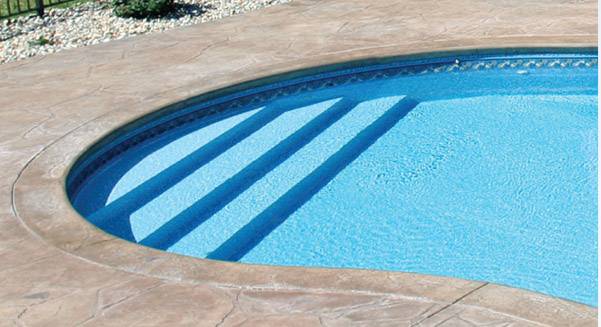 Pool Stairs for Semi-Inground Pools - Full Width Interior Stairs